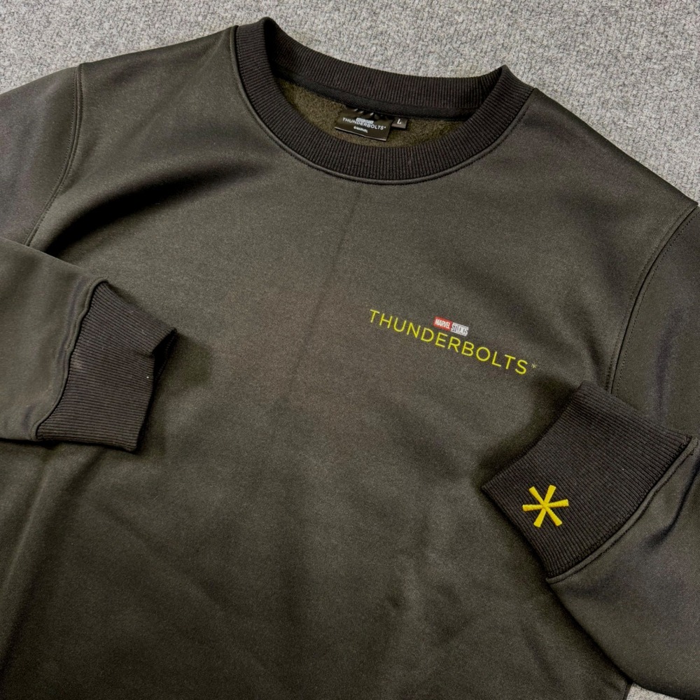 Marvel Studios Thunderbolts Crewneck Sweatshirt Mens Large Dark Gray Embellished